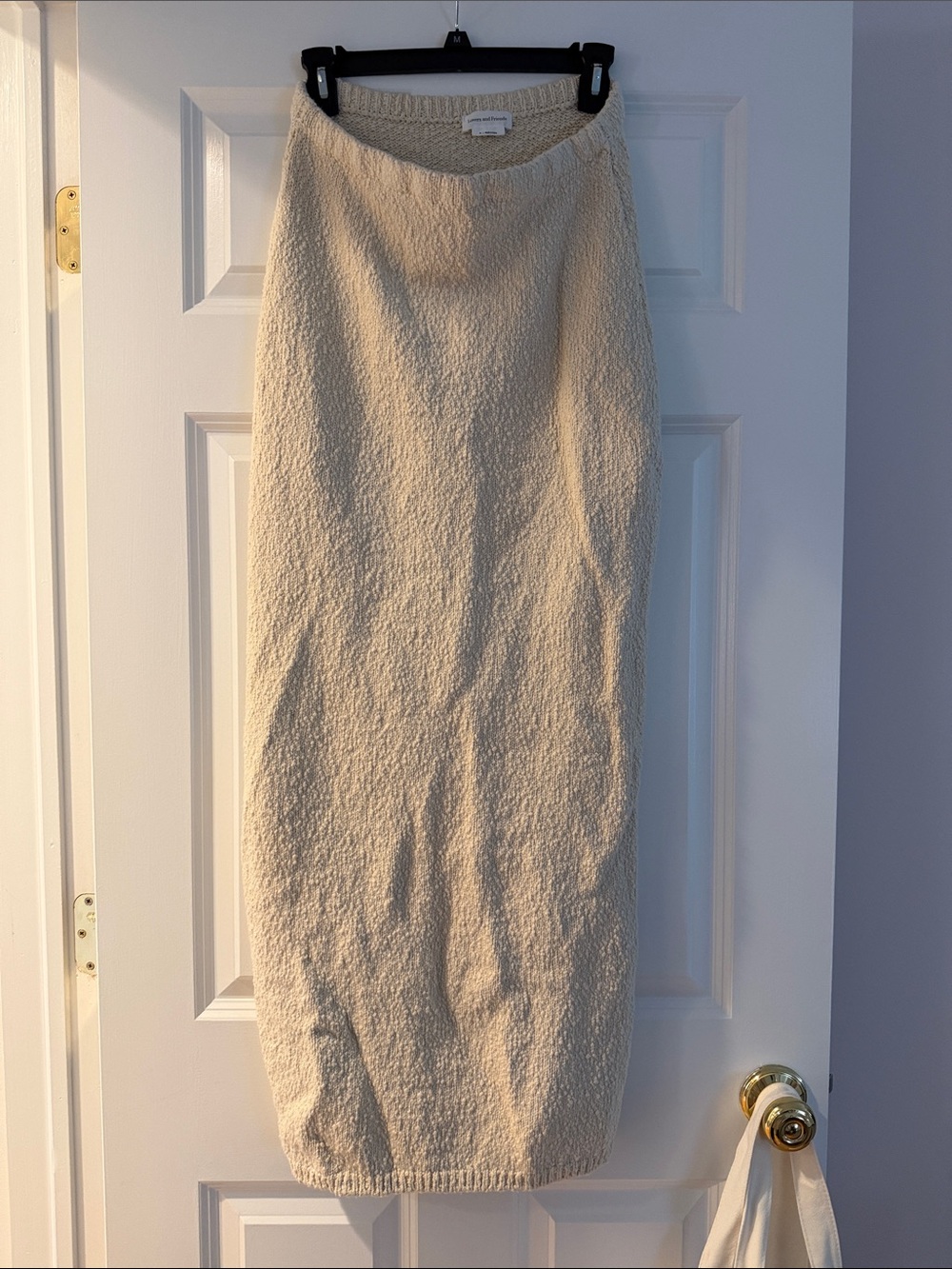 Cream Textured Knit  Skirt